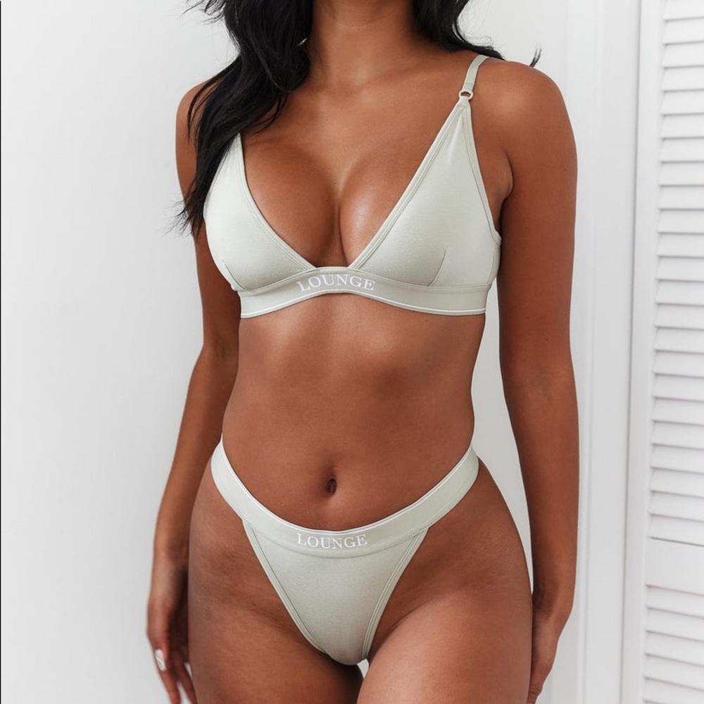 Lounge Bamboo Minimal Triangle Bra & Thong